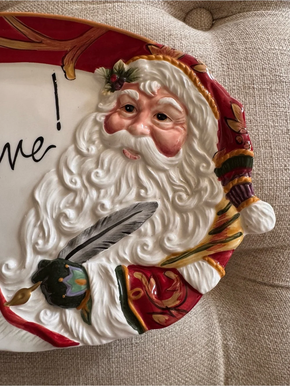 Fitz and Floyd Regal Holiday Sentiment Tray 2014 NIB